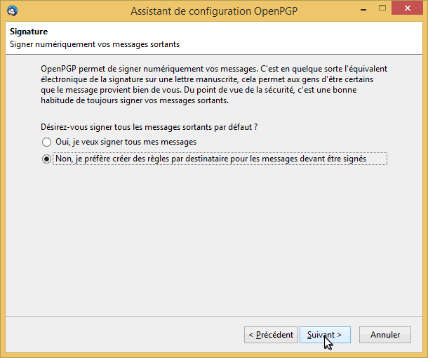configuration d’OpenPGP