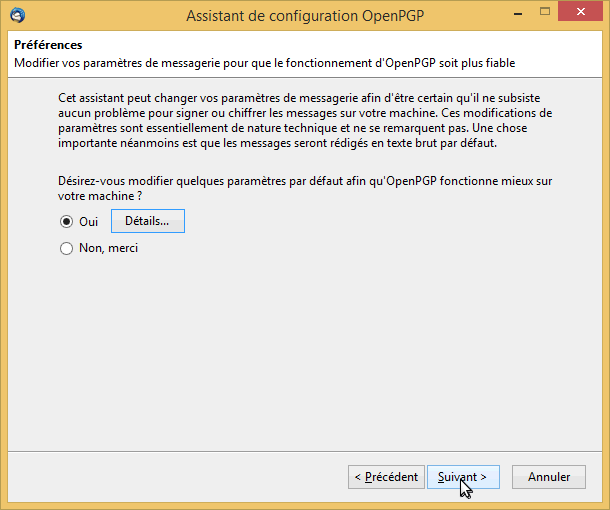 configuration d’OpenPGP