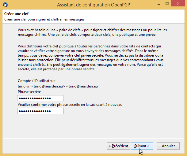configuration d’OpenPGP