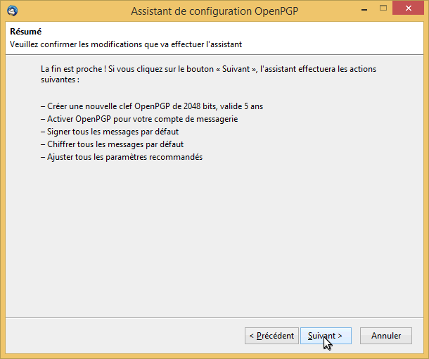 configuration d’OpenPGP