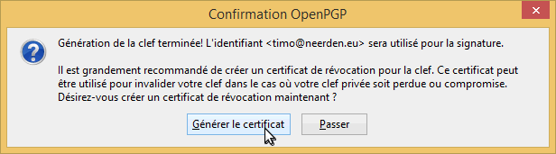 configuration d’OpenPGP