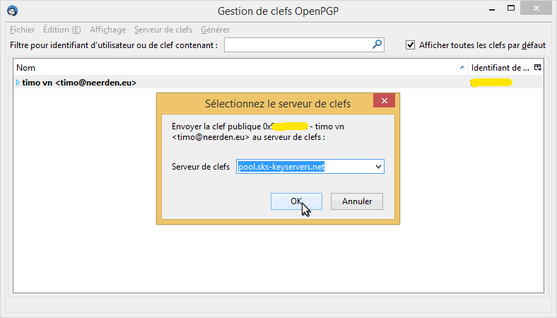 export clé publique