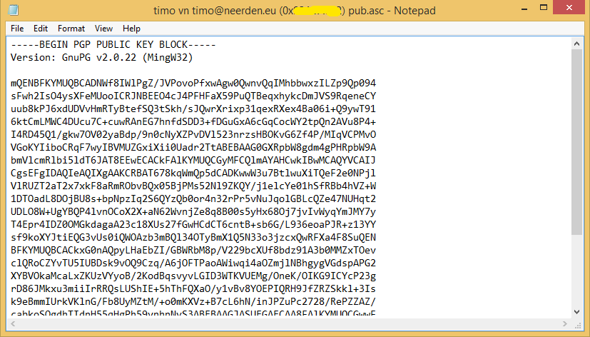 export clé publique
