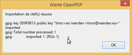 import clé publique