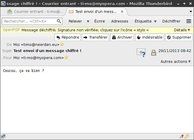 envoi de courrier chiffré