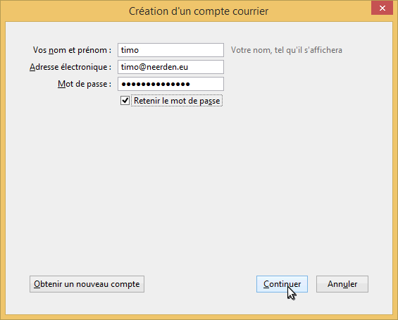 configuration de thunderbird