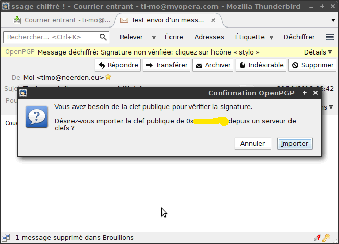 envoi de courrier chiffré