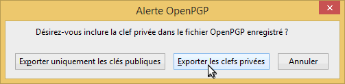 exporter clé privée